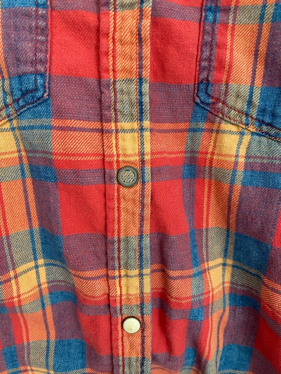 American Eagle Outfitters Women’s Small Red Plaid Flannel Button-Down Shirt - Picture 4 of 8